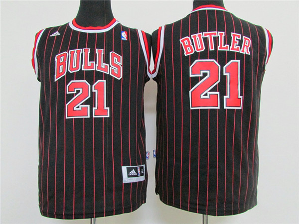 NBA Youth Chicago Bulls 21 Butler black Game Nike Jerseys
